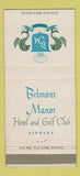 Matchbook Cover - Belmont Manor Hotel Golf Club Bermuda WEAR 30 Strike