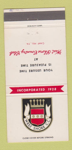 Matchbook Cover - West Shore Country Club Camp Hill PA 30 Strike