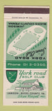 Matchbook Cover - York Road Golf Club Jamison PA 30 Strike