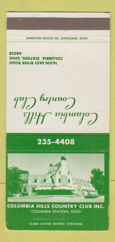 Matchbook Cover - Columbia Hills Country Club Columbia Station OH 30 Strike