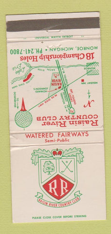 Matchbook Cover - Raisin River Country Club Monroe MI WEAR 30 Strike