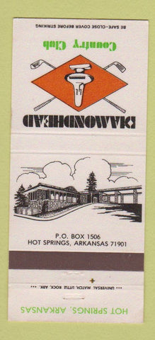 Matchbook Cover - Diamondhead Country Club Hot Springs AR 30 Strike