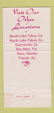 Matchbook Cover - Magic Carpet Golf Lake Tahoe CA Guerneville 30 Strike