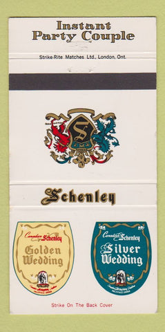 Matchbook Cover - Schenley Liquor Silver Golden Wedding 30 Strike