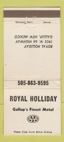 Matchbook Cover - Royal Holliday Gallup NM Route 66 WEAR 30 Strike