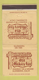 Matchbook Cover Old Hickory Inn Homer Weimer Glendora CA Route 66 WEAR 30 Strike