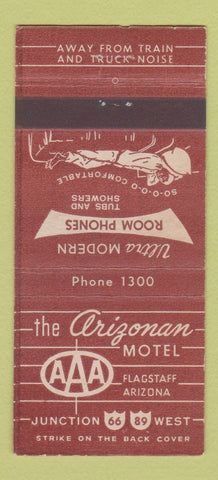 Matchbook Cover - Arizonan Motel Flagstaff AZ Route 66 30 Stick