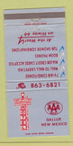 Matchbook Cover - Colonial Motel Gallup NM Route 66 WEAR 30 Strike