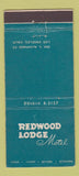 Matchbook Cover - Redwood Lodge Motel Los Angeles CA 30 Stick