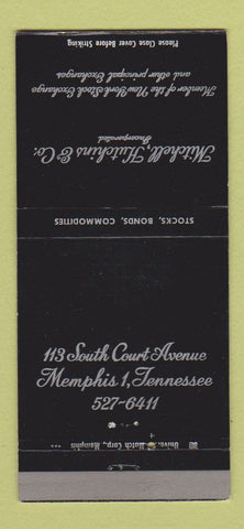 Matchbook Cover - Mitchell Hutchins Memphis TN Investments Stocks 30 Strike