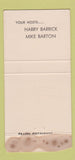 Matchbook Cover - Recess Restaurants Sacramento CA WORN 30 Strike