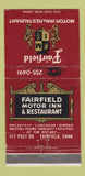 Matchbook Cover - Fairfield Motor Inn Restaurant CT 30 Strike