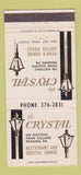 Matchbook Cover - Crystal Restaurant Reading PA 30 Strike