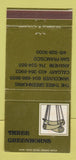 Matchbook Cover - Three Greenhorns Vancouver BC Calgary AB Anaheim 30 Strike