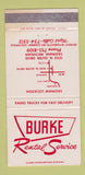 Matchbook Cover - Burke Rental Service Saginaw MI WEAR 30 Strike