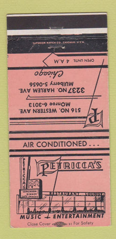Matchbook Cover - Petricca's Restaurant Chicago IL WEAR 30 Strike