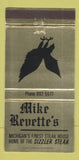 Matchbook Cover - Mike Revette's Restaurant Steak  Detroit? MI 30 Strike
