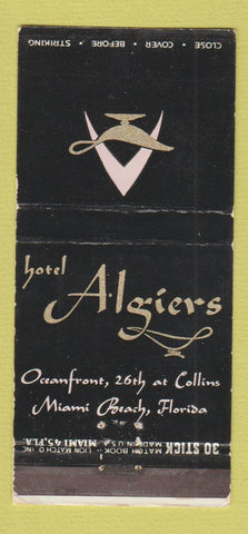 Matchbook Cover - Hotel Algiers Miami Beach FL WEAR 30 Stick