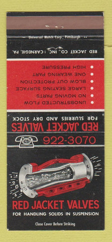 Matchbook Cover - Red Jacket Valves Carnegie PA 30 Strike