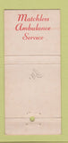 Matchbook Cover - Knee Memorial Home Funeral Wilkinsburg PA 30 Stick