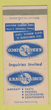 Matchbook Cover - Krause Airco Santa Monica CA airplane parts 30 Strike