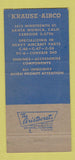 Matchbook Cover - Krause Airco Santa Monica CA airplane parts 30 Strike