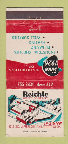 Matchbook Cover - Reichle Supply Heating Plumbing Saginaw MI WEAR 30 Strike