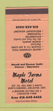 Matchbook Cover - Maple Farms Motel Ancaster ON 30 Strike
