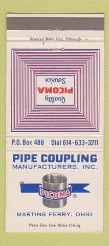 Matchbook Cover - Picoma Pipe Coupling Martins Ferry OH 30 Strike