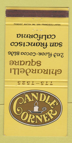 Matchbook Cover - Candle Corner San Francisco CA 30 Strike