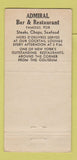 Matchbook Cover - Admiral Bar Restaurant New York City 30 Strike