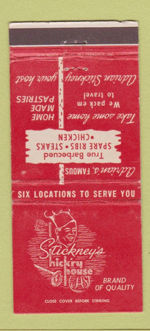 Matchbook Cover - Stickney's Hick'ry House Redwood City Palo Alto CA 30 Strike