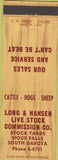 Matchbook Cover - Long Hansen Live Stock Commission Sioux Falls SD