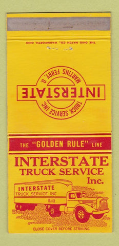 Matchbook Cover - Interstate Truck Service Martins Ferry OH WEAR 30 Strike