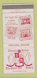 Matchbook Cover - Davey's Locker Prime Rib Eddie's Portland OR 30 Strike