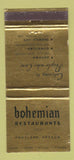 Matchbook Cover - Bohemian Restaurants Portland OR WEAR 30 Stick