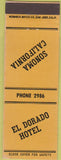 Matchbook Cover - El Dorado Hotel Sonoma CA orange