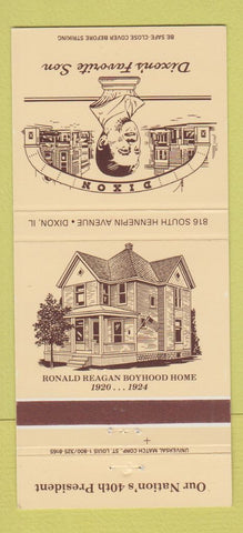 Matchbook Cover - Dixon National Bank IL Ronald Reagan 30 Strike