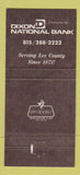 Matchbook Cover - Dixon National Bank IL Ronald Reagan 30 Strike