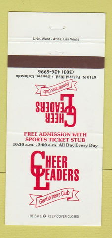 Matchbook Cover - Cheer Leaders Strip Club Denver Colorado girlie 30 Strike