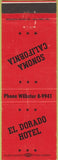 Matchbook Cover - El Dorado Hotel Sonoma CA red