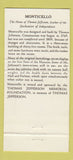 Matchbook Cover - Monticello Thomas Jefferson Charlottesville VA 30 Strike