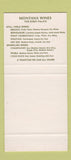 Matchbook Cover - Montana Wines Auckland New Zealand SAMPLE 30 Strike