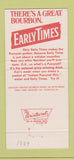 Matchbook Cover - Early Times Whiskey Pussycat Louisville KY 30 Strike