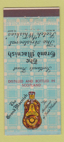 Matchbook Cover - Grand Macnish Whiskey Brooklyn NY 30 Stick