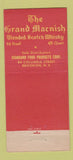 Matchbook Cover - Grand Macnish Whiskey Brooklyn NY 30 Stick