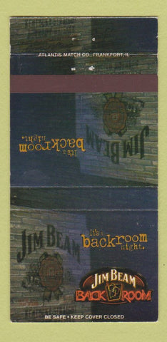 Matchbook Cover - Jim Beam Whiskey Backroom Night 30 Strike