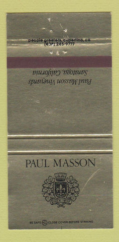 Matchbook Cover - Paul Masson Vineyards Wine Saratoga CA 30 Strike