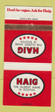 Matchbook Cover - Haig Scotch Whiskey Canada WEAR 30 Strike