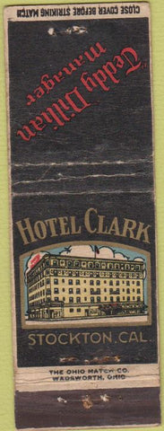 Matchbook Cover - Hotel Clark Stockton CA WEAR